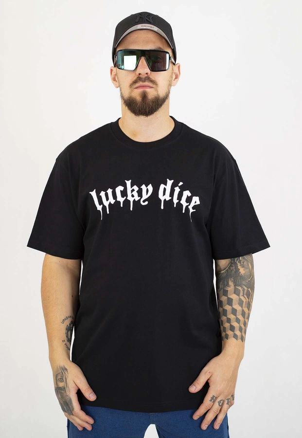 T-shirt Lucky Dice Baggy LD Melt czarno biały