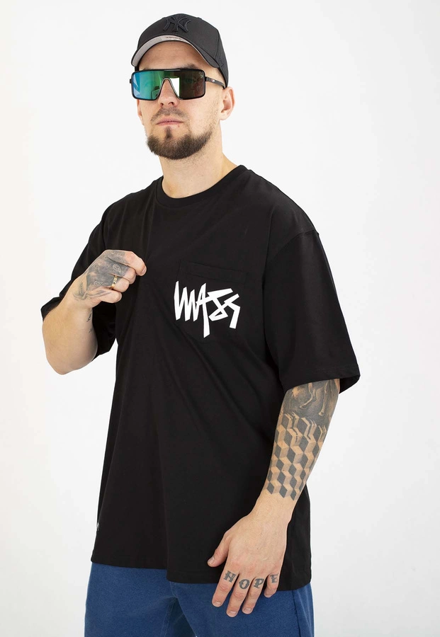 T-shirt Mass Pocket Sign czarny