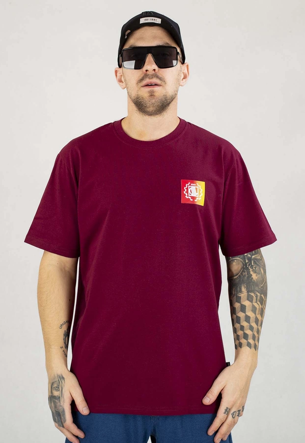 T-shirt Diil Gradient Square bordowy