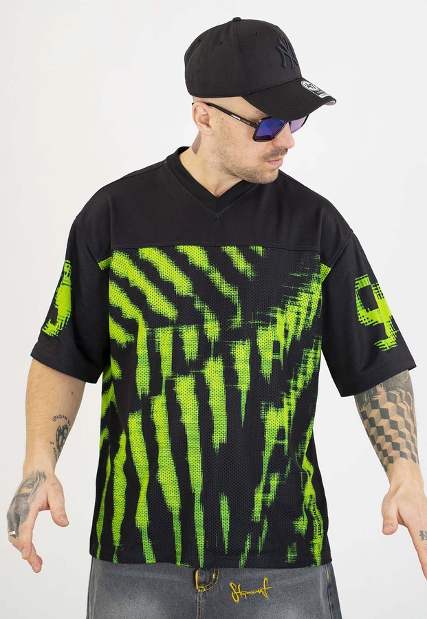 T-shirt Stoprocent Jersey Bullet czarno zielony