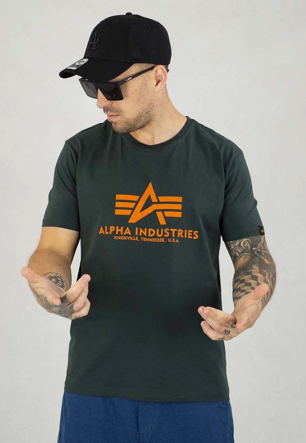 T-shirt Alpha Industries Basic T 2Pack 106524 czarny ciemny zielony