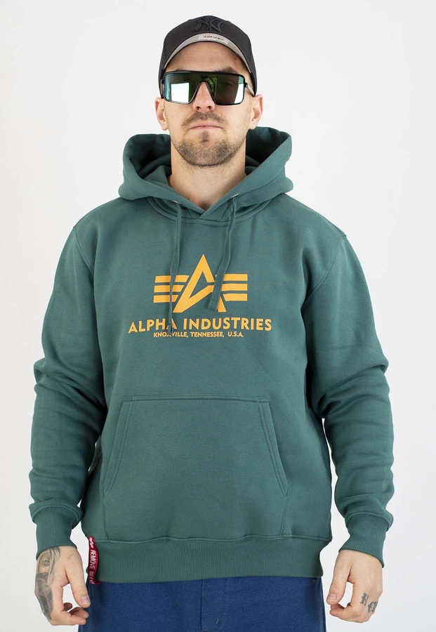Bluza Alpha Industries Z Kapturem Basic 178312 zielona