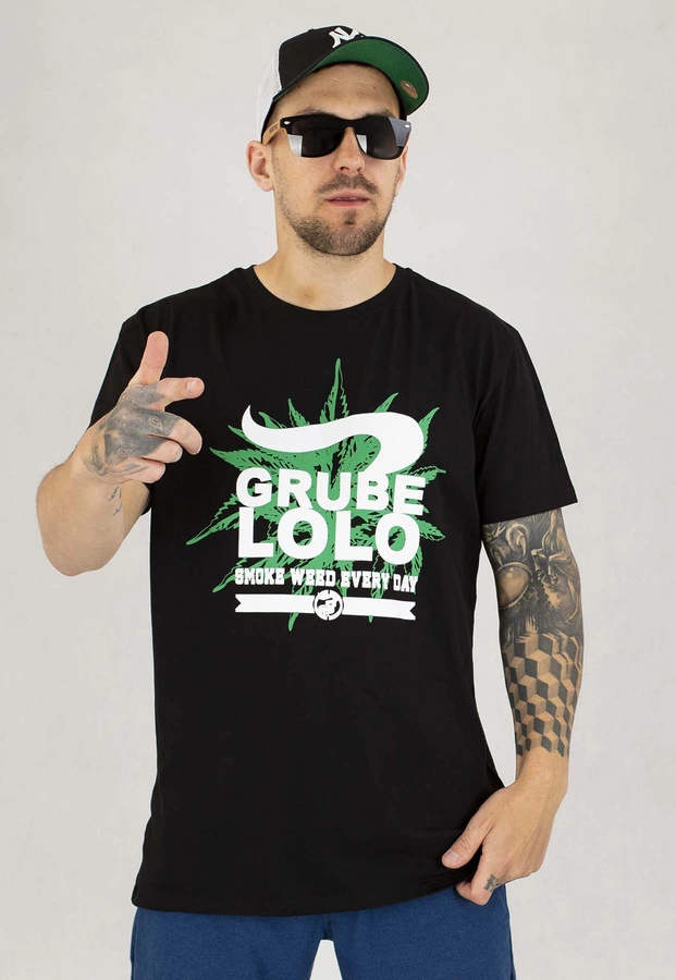 T-shirt Grube Lolo Weed czarny