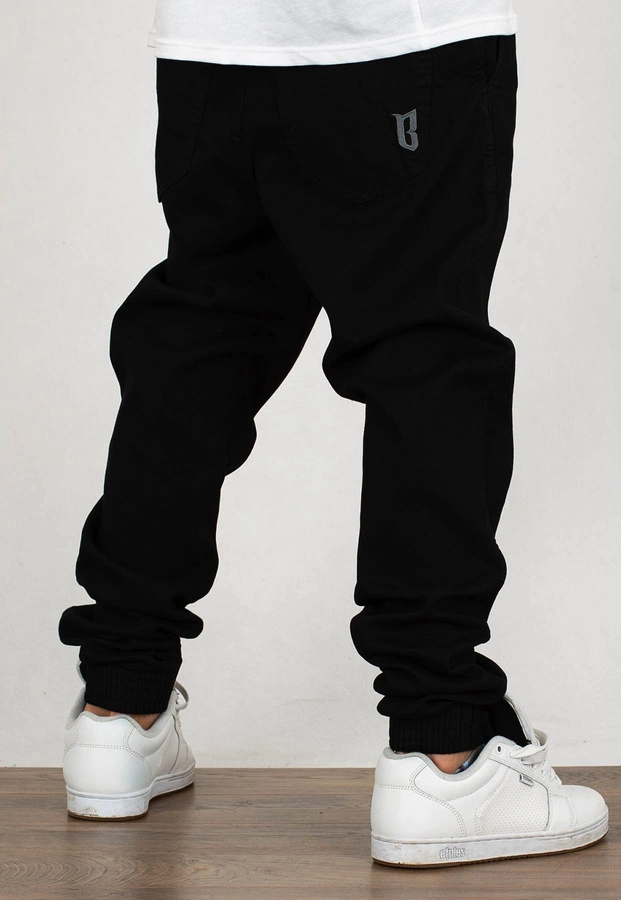 Spodnie B.O.R. Biuro Ochrony Rapu Joggery Fit czarny jeans