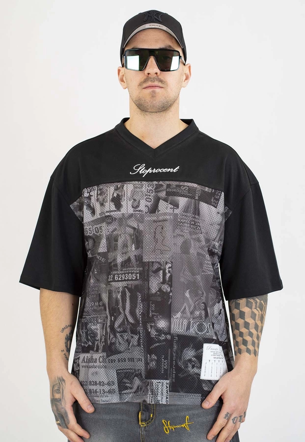 T-shirt Stoprocent Jersey Flyers czarno szary