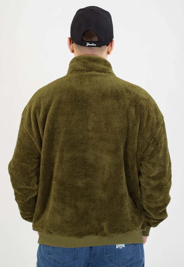 Bluza Jigga Wear Bez Kaptura Sherpa oliwkowo czarna