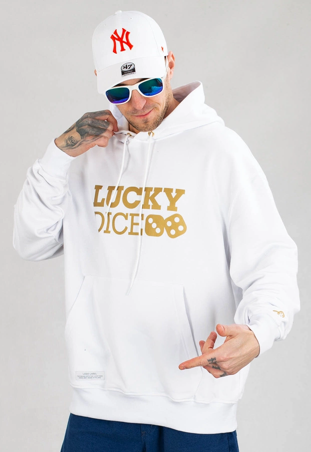 Bluza Lucky Dice Logo biało złota