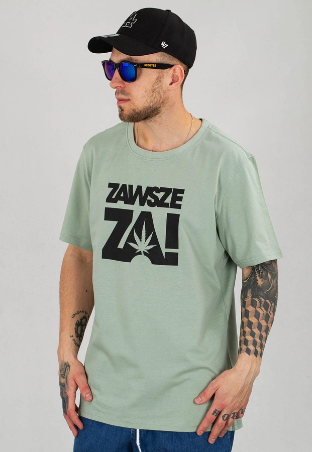 T-shirt Stoprocent Regular ZawszeZa20 szaro zielony