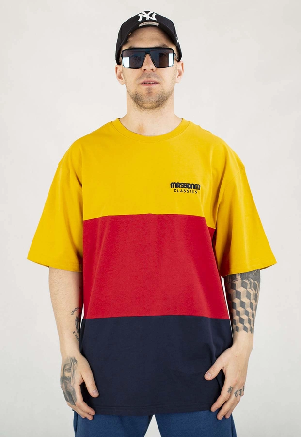 T-shirt Mass Zone żółto czerwono granatowy