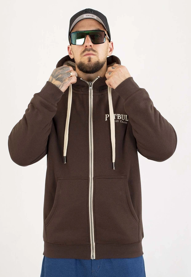 Bluza Pit Bull Z Kapturem ZIP Ruffin Detroit dark chocolate
