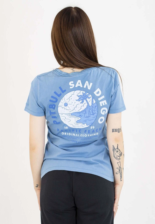 T-Shirt Pit Bull Planet Surf 190 washed blue