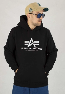Bluza Alpha Industries Z Kapturem Basic Carbon 146343 czarno srebrna