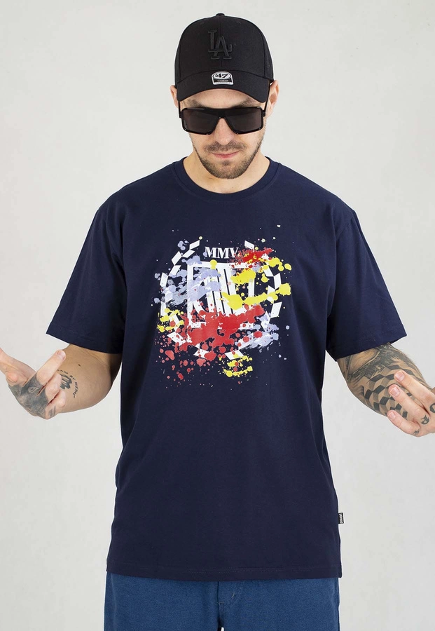 T-shirt Diil Splash granatowo biały