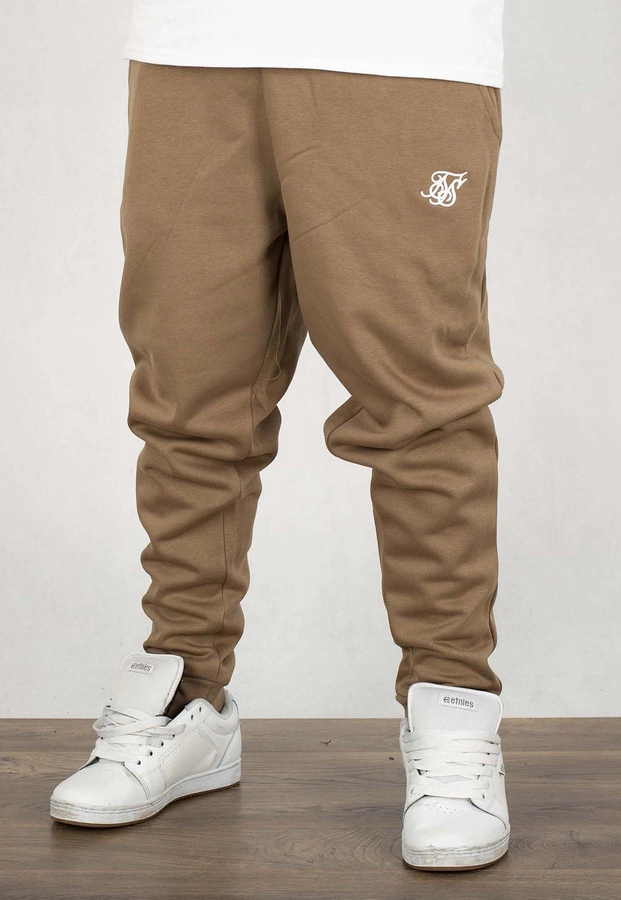 Dresy SikSilk Essentials Joggers brązowe