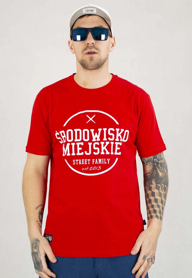T-shirt Środowisko Miejskie Theme czerwono biały