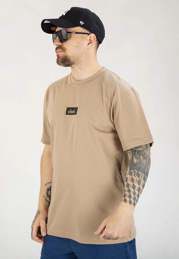 T-shirt Elade Box Logo 3D beżowy