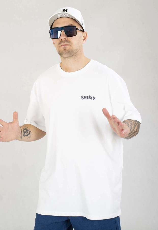 T-shirt Smerfy Baggy Comic biały