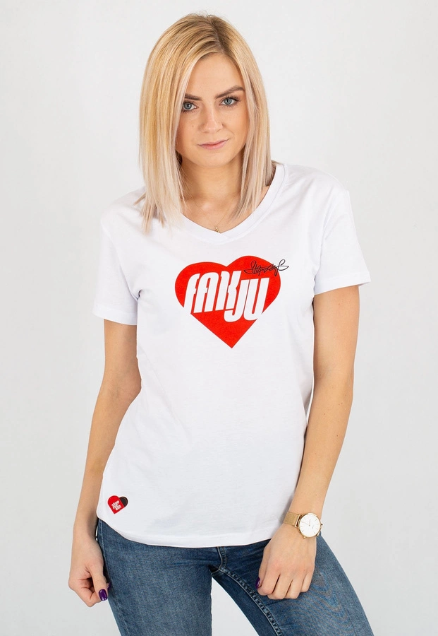 T-shirt Stoprocent TDV Fakju biały OUTLET