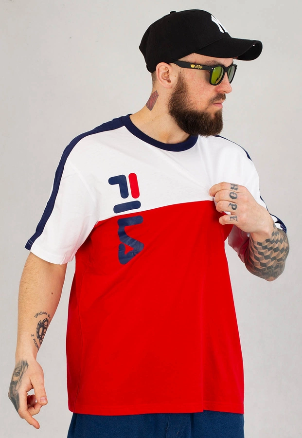 T-shirt Fila Bartin Loose Tee FAM0078 biało czerwony