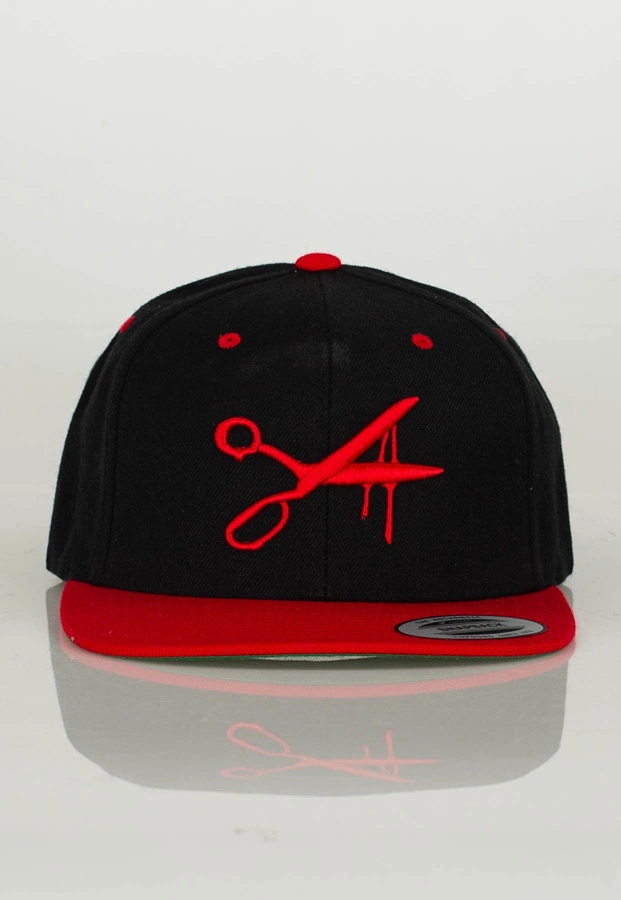 Czapka Snapback Demonologia Nożyczki czarno czerwono czerwona