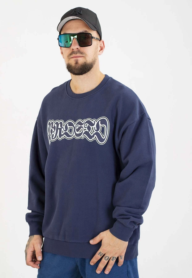 Bluza Prosto Bez Kaptura Graffiti sprana granatowa