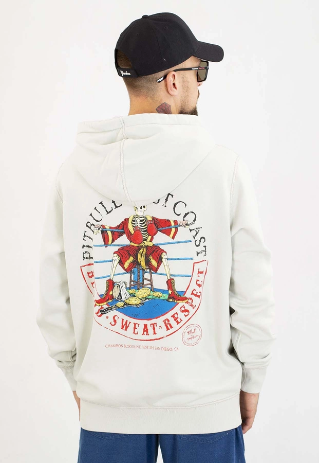 Bluza Pit Bull Z Kapturem ZIP Champion Bloodline white stone