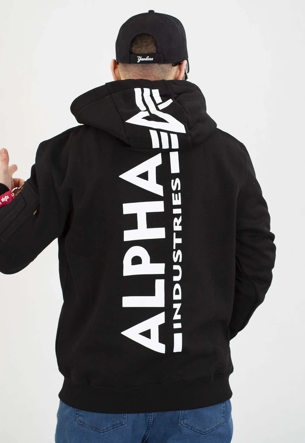 Bluza Alpha Industries Z Kapturem Back Print 178318 czarna