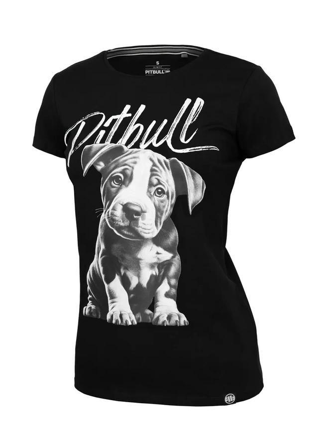 T-Shirt Pit Bull Slim Fit Puppy czarny