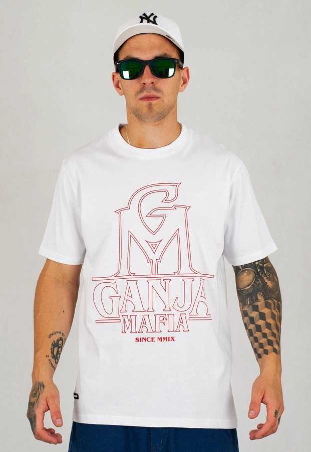 T-shirt Ganja Mafia GM Stranger biały