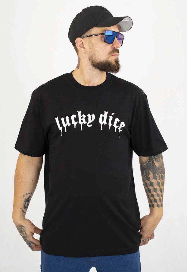 T-shirt Lucky Dice Baggy LD Melt czarno biały