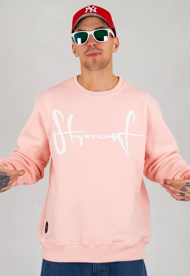 Bluza Stoprocent Big Tag różowo biała