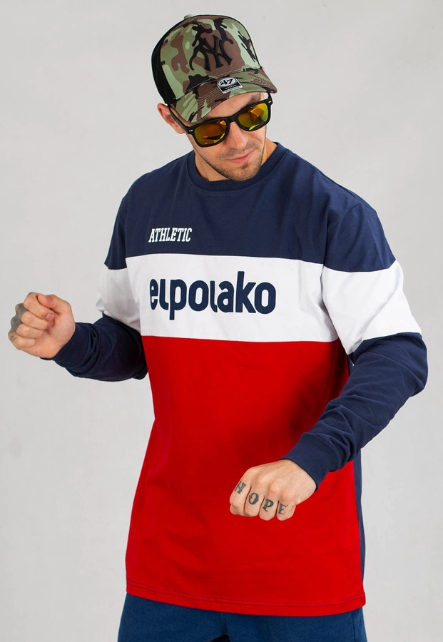 Longsleeve El Polako Athletic granatowo czerwony