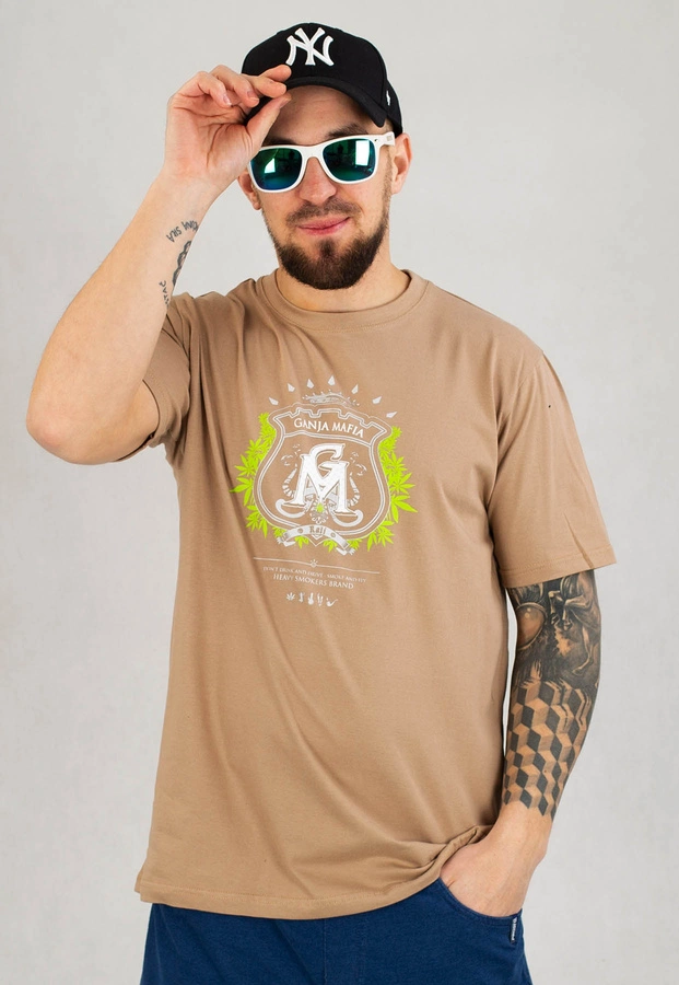 T-shirt Ganja Mafia Herb beżowy