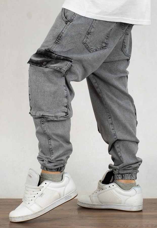 Spodnie I8 Denim Joggery Boyfriend Cargo BOY07 light grey