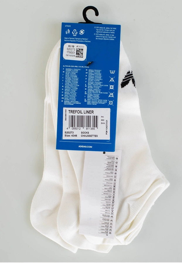 Skiety Adidas Trefoil Liner S20273 3 Pack białe