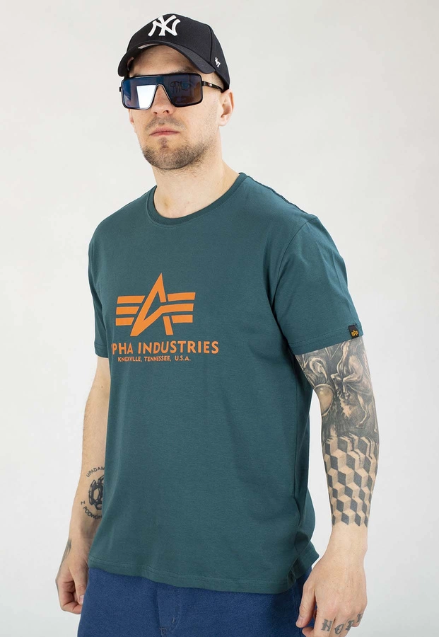 T-shirt Alpha Industries Basic T 2Pack 106524 czarny ciemny zielony