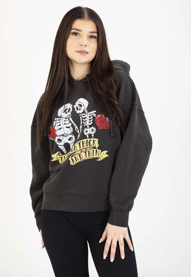 Bluza Pit Bull Z Kapturem Thick & Thin washed dark graphite