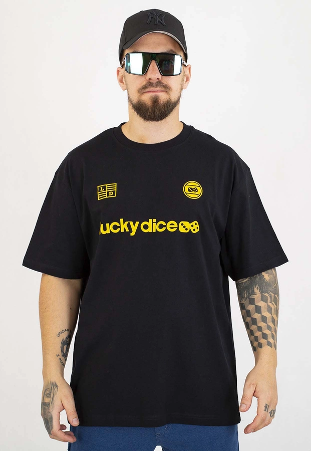 T-shirt Lucky Dice Baggy Lucky Dice Represent czarno żółty