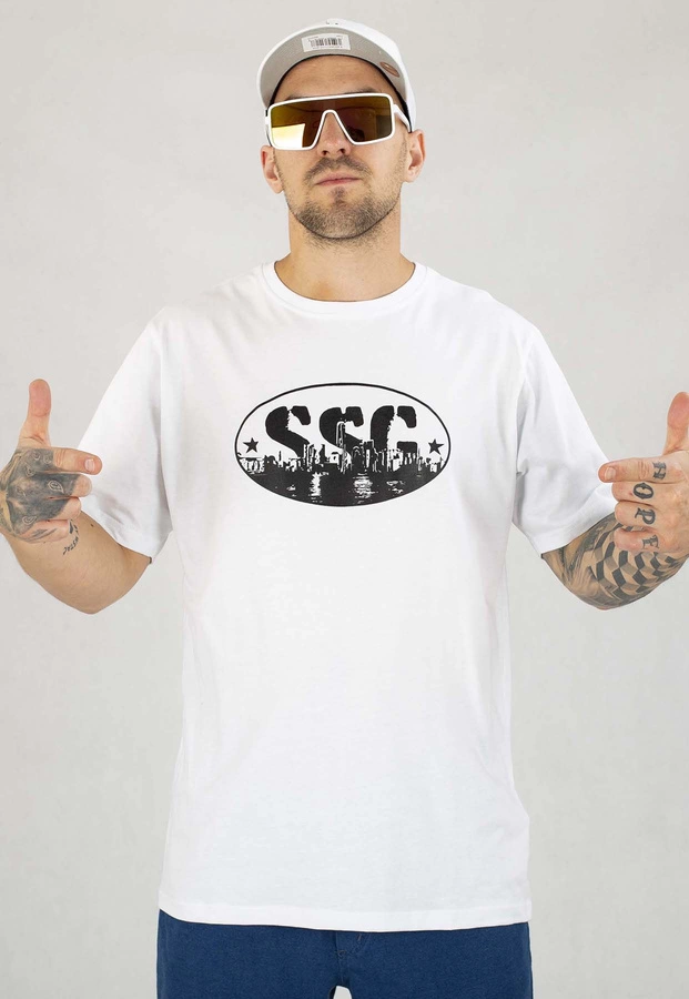 T-Shirt SSG Oval City biały