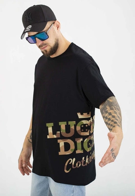 T-shirt Lucky Dice Frontback czarno camo