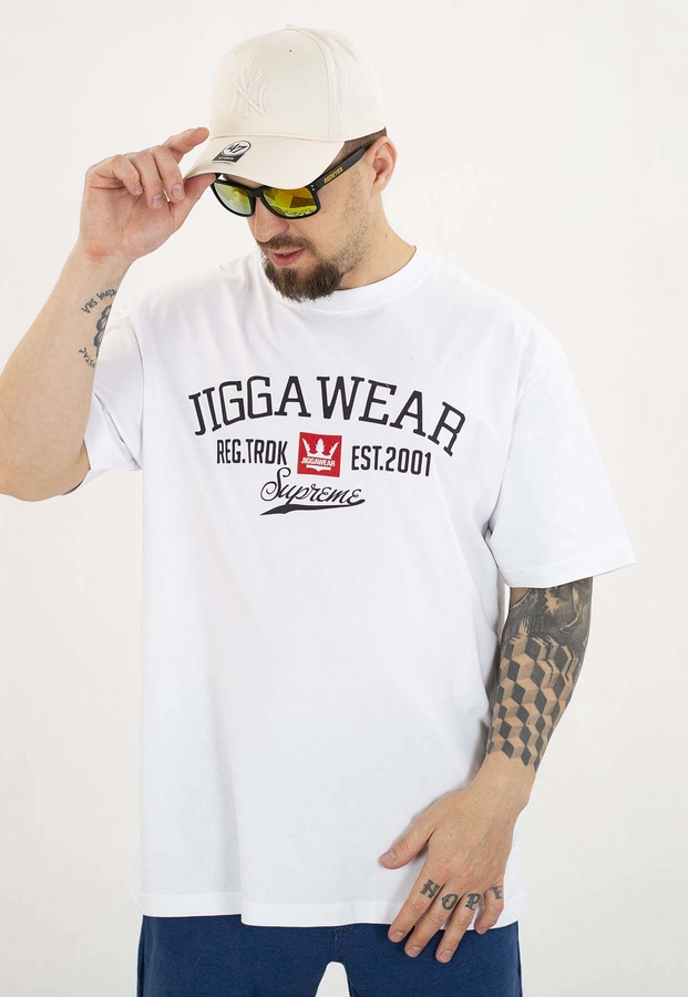 T-shirt Jigga Wear Oversize Trademark biały