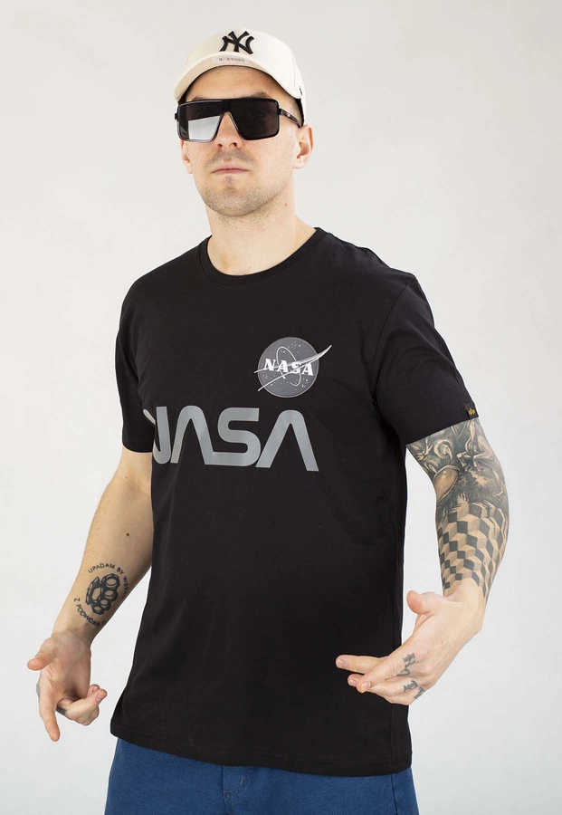 T-shirt Alpha Industries Nasa Reflective 178501 czarny