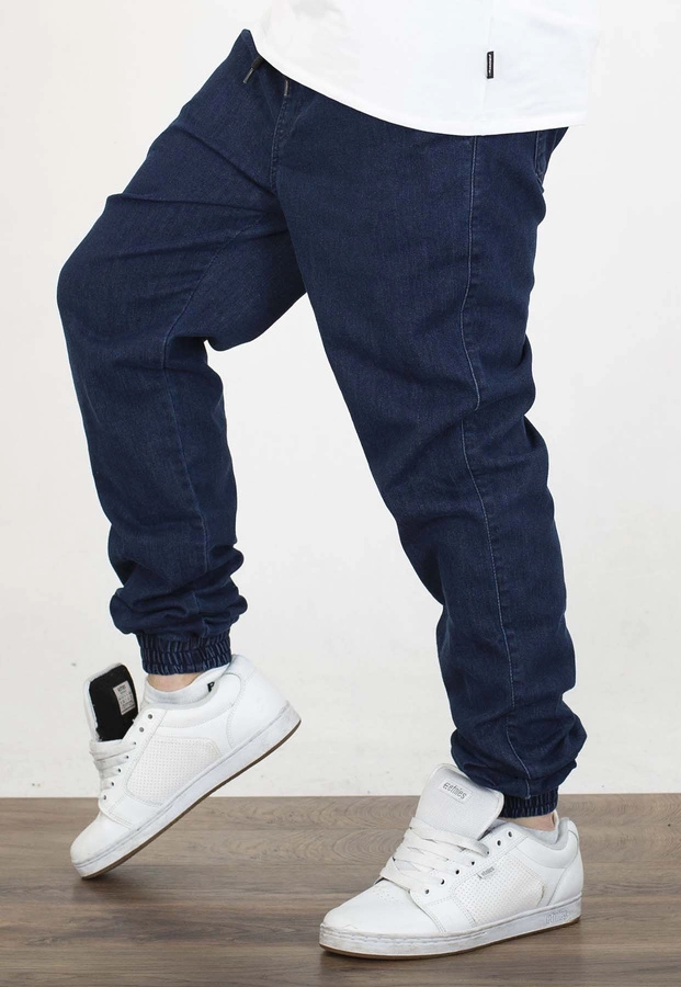 Spodnie Chada Jeans Joggery Haft ciemno niebieskie