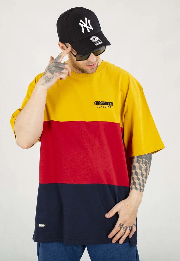T-shirt Mass Zone żółto czerwono granatowy