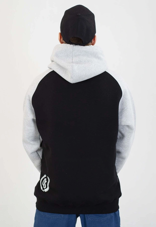 Bluza Ciemna Strefa Z Kapturem CS Reglan czarno szara