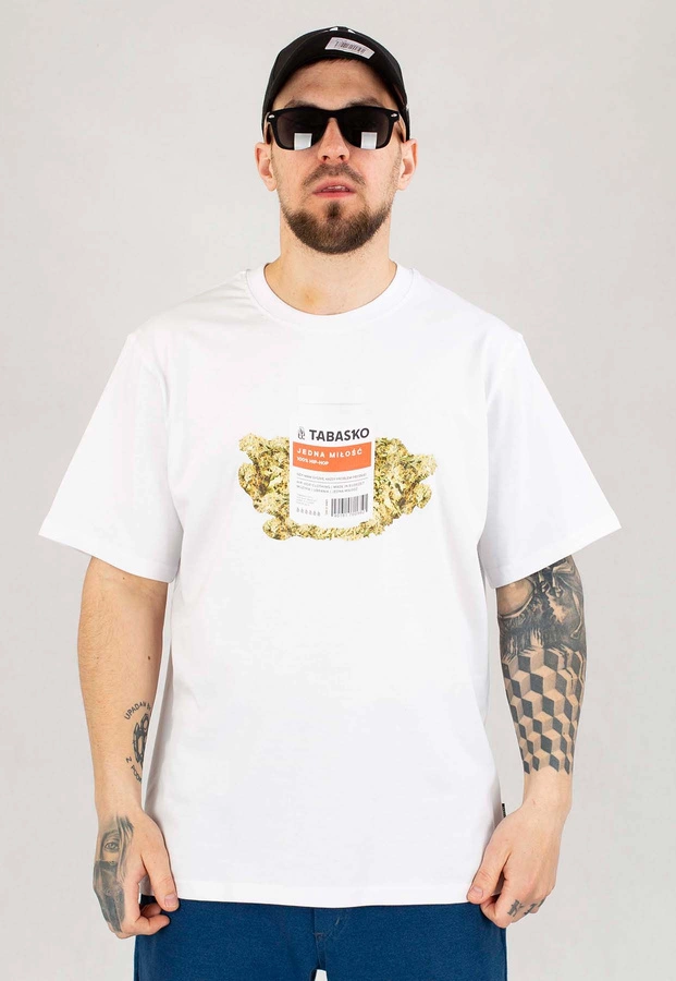 T-shirt Tabasko Ganja biały