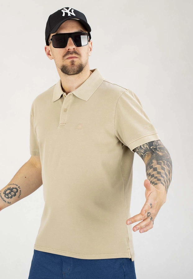 T-shirt Polo Pit Bull Washed Pique Small Logo pale sand