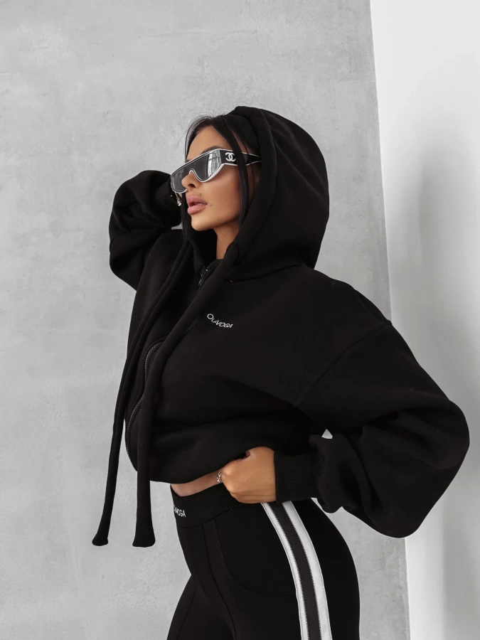 Bluza Olavoga Z Kapturem ZIP Feelings czarna