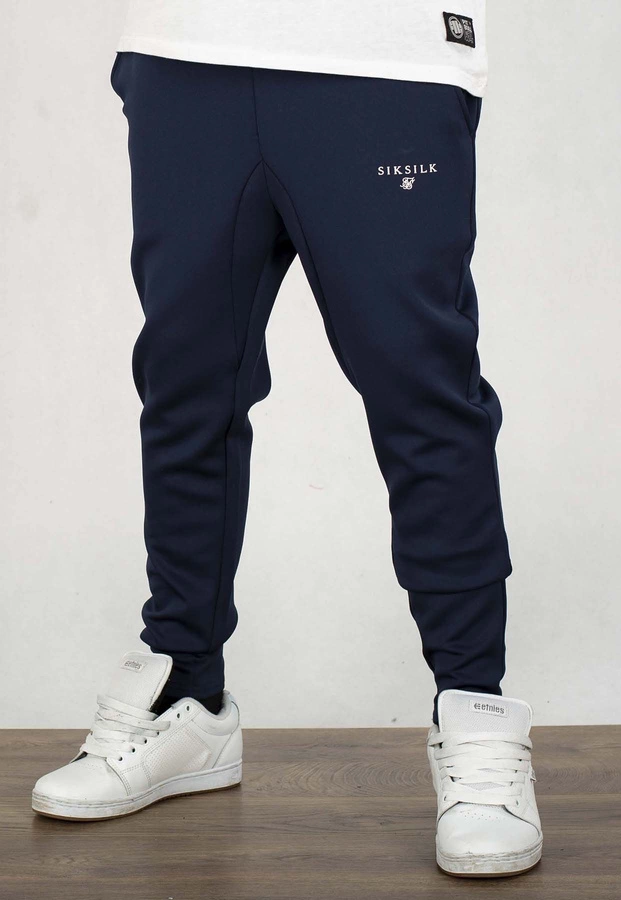 Dresy SikSilk Essentials Poly Joggers SS- 26419 granatowe