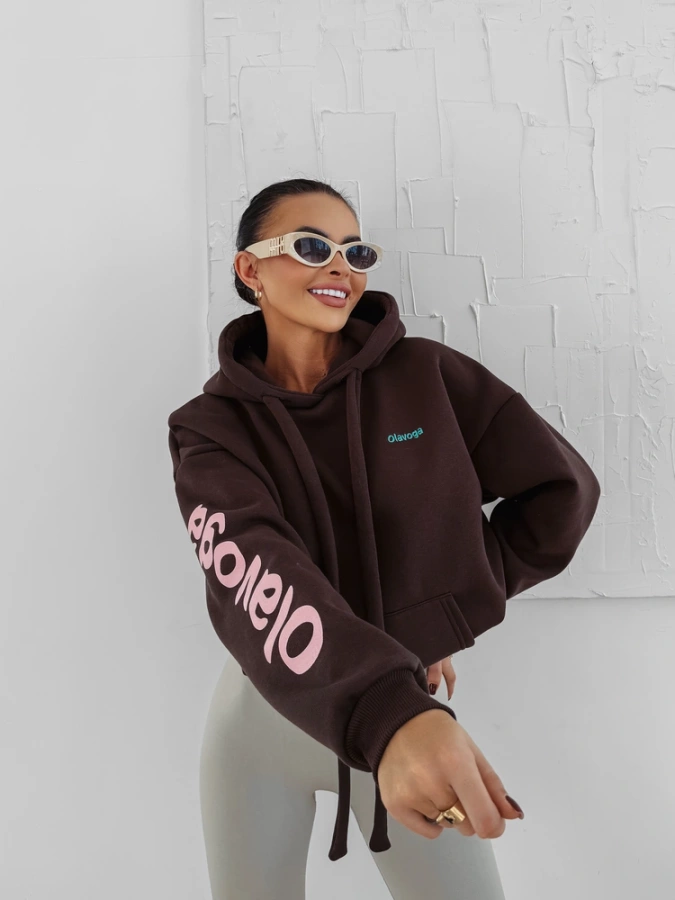 Bluza Olavoga Z Kapturem Pure Comfort brązowa